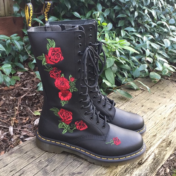 Dr. Martens Shoes - NEW Dr Martens 1914 Vonda Rose Tall Combat Boots